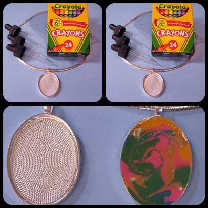 "NEW" -  3-D Melted Oval Pendant Necklace - Beautiful!