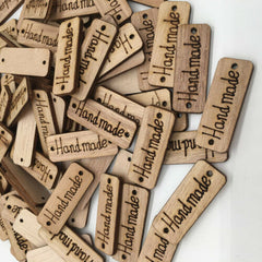 "Handmade" Wooden Tags - (50) Tags