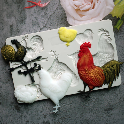 3D Chickens Silicone Mold