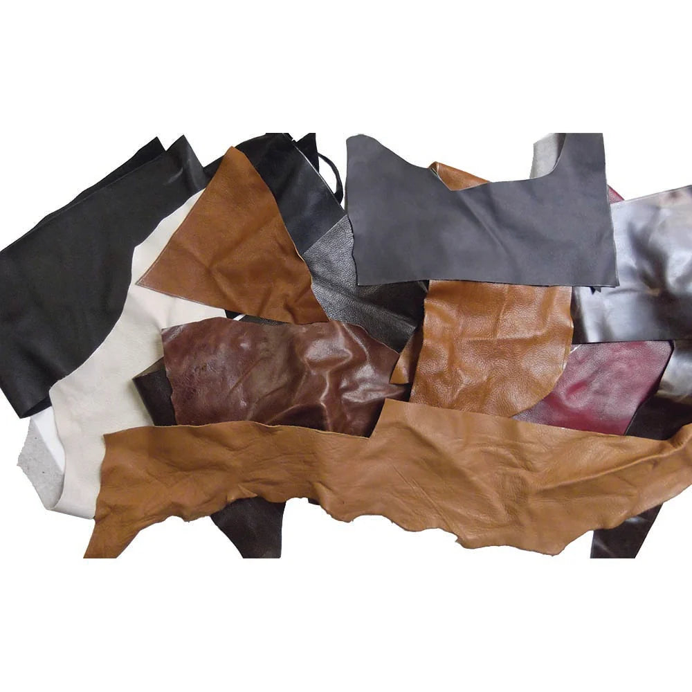 Scrap Upholstery Leather - remnants, Soft and Flexible - Various Sizes,  Shapes and Colors - 5 lbs. - 7 to 20 Pieces