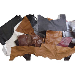 Upholstery Mixed Larger Scrap Leather Pieces, Mixed Colors and Weights