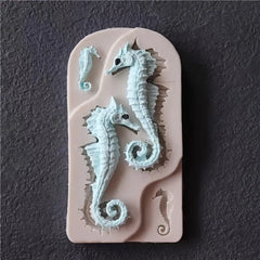 Large 3-Seahorses Silicone Mold - Super Fun!