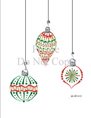 Christmas Bulb Trio #2 Pattern