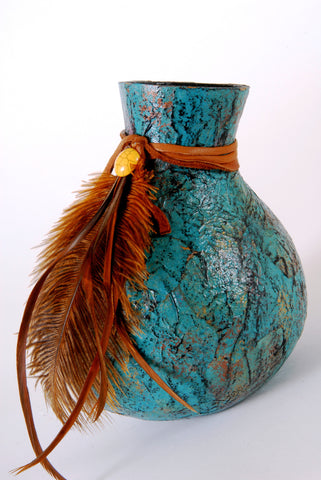 Turquoise Paper Gourd