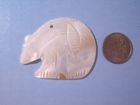 Carved ' Polar Bear' Shell Embellishment