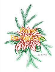 Poinsettia & Pine Needles Pattern