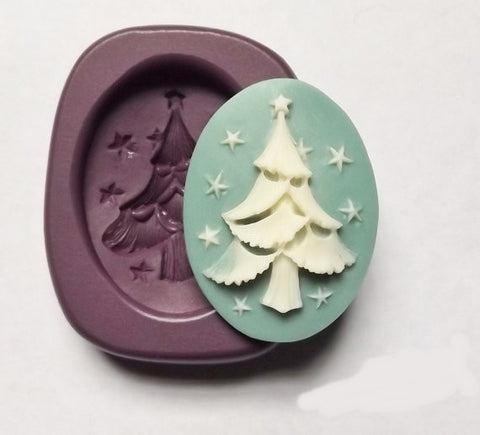 Christmas Tree with Stars Silicone Mold