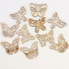 Wooden Spring Butterflies - (15) per Package - "BUY ONE - GET ONE FREE"