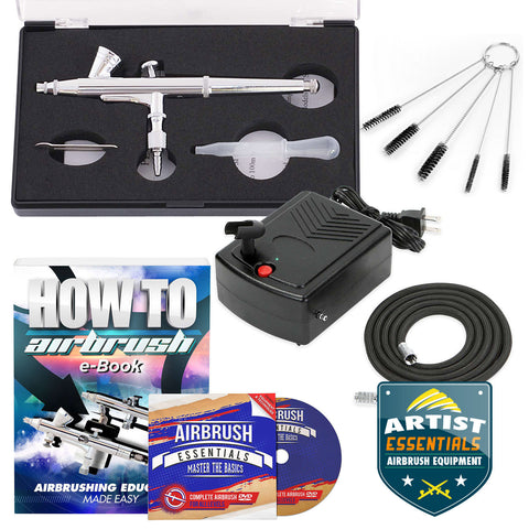 Dual Action Airbrushes Kit Set With Compressor for Gourds, Nails or Cakes!