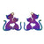 Stainless Steel Filigree Cat Embellishments (4 Cat Pieces)