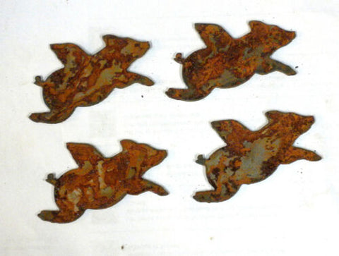 Flying Pig with Wings Shapes 3" Rusty Metal Artwork
