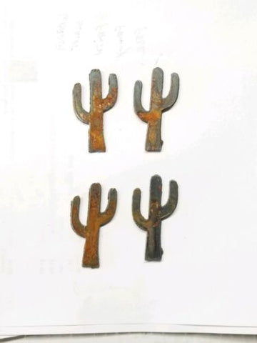 Cactus Desert Shapes 3" Rusty Metal Vintage Designs